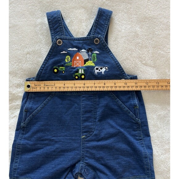 John Deere Baby Overall 6/9 months Jumper Soft Denim Stretchy Farm Truck Animals - Picture 6 of 9